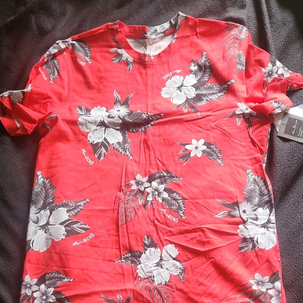 Marc Ecko Red Floral Short Sleeve Tee